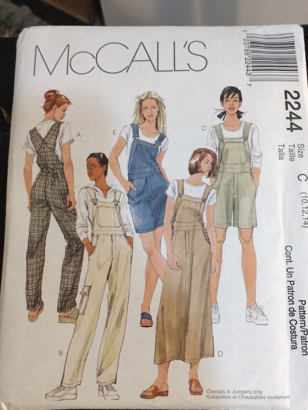 McCall's Women's Overalls & Jumpsuit Pattern 2244 Size 10,12,14 Uncut